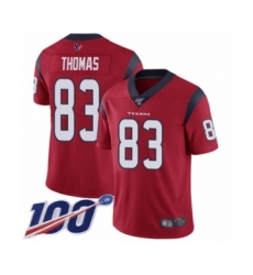 Men's Houston Texans #83 Jordan Thomas Red Alternate Vapor Untouchable Limited Player 100th Season Football Jersey