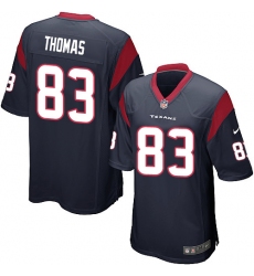 Men's Nike Houston Texans #83 Jordan Thomas Game Navy Blue Team Color NFL Jersey