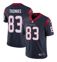 Men's Nike Houston Texans #83 Jordan Thomas Navy Blue Team Color Vapor Untouchable Limited Player NFL Jersey