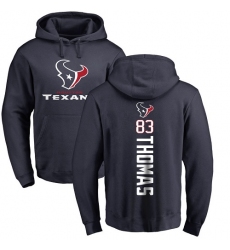 NFL Nike Houston Texans #83 Jordan Thomas Navy Blue Backer Pullover Hoodie