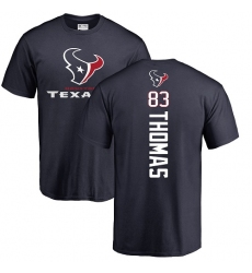 NFL Nike Houston Texans #83 Jordan Thomas Navy Blue Backer T-Shirt