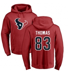 NFL Nike Houston Texans #83 Jordan Thomas Red Name & Number Logo Pullover Hoodie