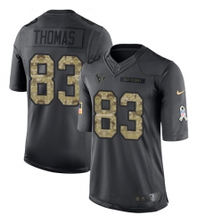Youth Nike Houston Texans #83 Jordan Thomas Limited Black 2016 Salute to Service NFL Jersey