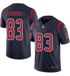 Youth Nike Houston Texans #83 Jordan Thomas Limited Navy Blue Rush Vapor Untouchable NFL Jersey