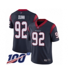 Men's Houston Texans #92 Brandon Dunn Navy Blue Team Color Vapor Untouchable Limited Player 100th Season Football Jersey