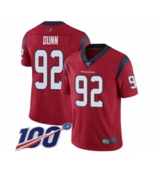 Men's Houston Texans #92 Brandon Dunn Red Alternate Vapor Untouchable Limited Player 100th Season Football Jersey
