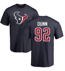 NFL Nike Houston Texans #92 Brandon Dunn Navy Blue Name & Number Logo T-Shirt