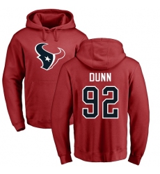 NFL Nike Houston Texans #92 Brandon Dunn Red Name & Number Logo Pullover Hoodie