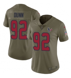 Women's Nike Houston Texans #92 Brandon Dunn Limited Olive 2017 Salute to Service NFL Jersey