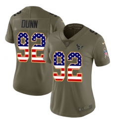 Women's Nike Houston Texans #92 Brandon Dunn Limited Olive USA Flag 2017 Salute to Service NFL Jersey