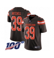 Men's Cleveland Browns #39 Terrance Mitchell Brown Team Color Vapor Untouchable Limited Player 100th Season Football Jersey