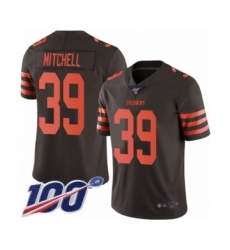 Men's Cleveland Browns #39 Terrance Mitchell Limited Brown Rush Vapor Untouchable 100th Season Football Jersey