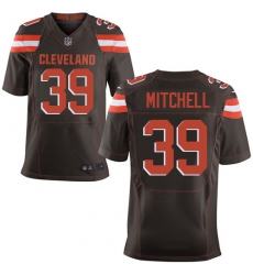 Men's Nike Cleveland Browns #39 Terrance Mitchell Elite Brown Team Color NFL Jersey