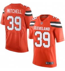 Men's Nike Cleveland Browns #39 Terrance Mitchell Elite Orange Alternate NFL Jersey
