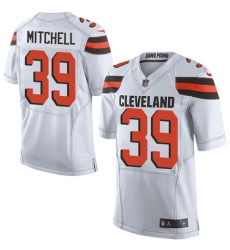 Men's Nike Cleveland Browns #39 Terrance Mitchell Elite White NFL Jersey