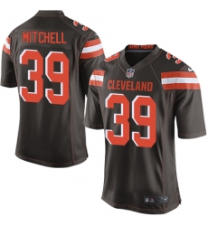 Men's Nike Cleveland Browns #39 Terrance Mitchell Game Brown Team Color NFL Jersey