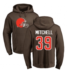 NFL Nike Cleveland Browns #39 Terrance Mitchell Brown Name & Number Logo Pullover Hoodie