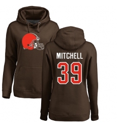 NFL Women's Nike Cleveland Browns #39 Terrance Mitchell Brown Name & Number Logo Pullover Hoodie
