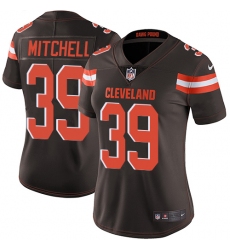 Women's Nike Cleveland Browns #39 Terrance Mitchell Brown Team Color Vapor Untouchable Limited Player NFL Jersey