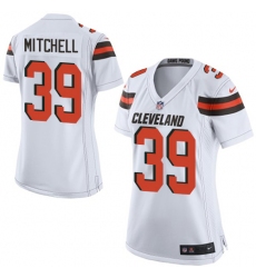Women's Nike Cleveland Browns #39 Terrance Mitchell Game White NFL Jersey