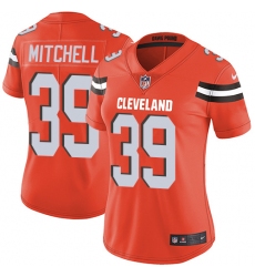 Women's Nike Cleveland Browns #39 Terrance Mitchell Orange Alternate Vapor Untouchable Limited Player NFL Jersey