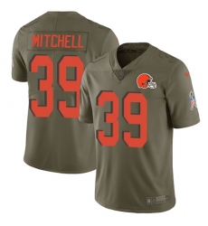 Youth Nike Cleveland Browns #39 Terrance Mitchell Limited Olive 2017 Salute to Service NFL Jersey