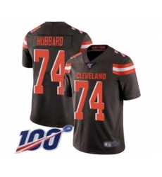 Men's Cleveland Browns #74 Chris Hubbard Brown Team Color Vapor Untouchable Limited Player 100th Season Football Jersey
