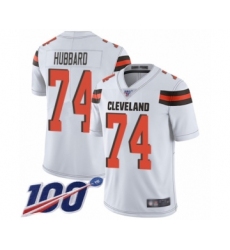 Men's Cleveland Browns #74 Chris Hubbard White Vapor Untouchable Limited Player 100th Season Football Jersey