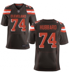 Men's Nike Cleveland Browns #74 Chris Hubbard Elite Brown Team Color NFL Jersey