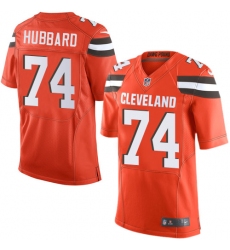 Men's Nike Cleveland Browns #74 Chris Hubbard Elite Orange Alternate NFL Jersey