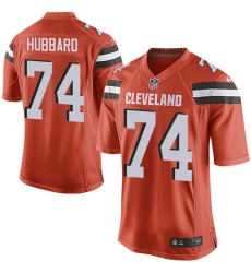 Men's Nike Cleveland Browns #74 Chris Hubbard Game Orange Alternate NFL Jersey