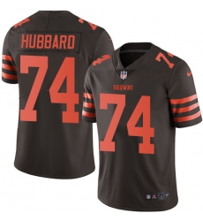 Men's Nike Cleveland Browns #74 Chris Hubbard Limited Brown Rush Vapor Untouchable NFL Jersey