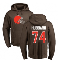 NFL Nike Cleveland Browns #74 Chris Hubbard Brown Name & Number Logo Pullover Hoodie
