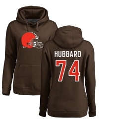 NFL Women's Nike Cleveland Browns #74 Chris Hubbard Brown Name & Number Logo Pullover Hoodie