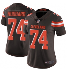 Women's Nike Cleveland Browns #74 Chris Hubbard Brown Team Color Vapor Untouchable Limited Player NFL Jersey