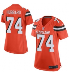 Women's Nike Cleveland Browns #74 Chris Hubbard Game Orange Alternate NFL Jersey