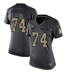 Women's Nike Cleveland Browns #74 Chris Hubbard Limited Black 2016 Salute to Service NFL Jersey