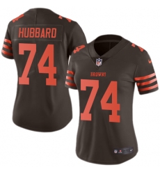 Women's Nike Cleveland Browns #74 Chris Hubbard Limited Brown Rush Vapor Untouchable NFL Jersey