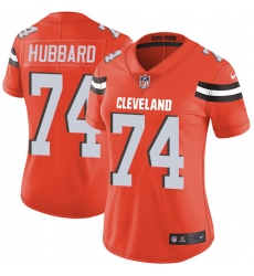 Women's Nike Cleveland Browns #74 Chris Hubbard Orange Alternate Vapor Untouchable Limited Player NFL Jersey