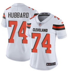 Women's Nike Cleveland Browns #74 Chris Hubbard White Vapor Untouchable Limited Player NFL Jersey