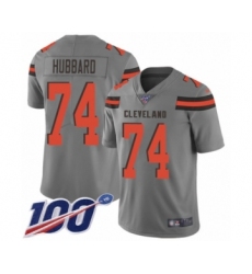 Youth Cleveland Browns #74 Chris Hubbard Limited Gray Inverted Legend 100th Season Football Jersey