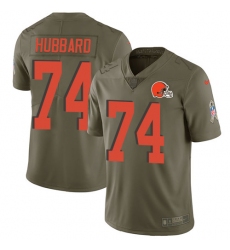 Youth Nike Cleveland Browns #74 Chris Hubbard Limited Olive 2017 Salute to Service NFL Jersey