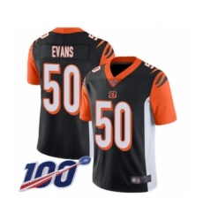 Men's Cincinnati Bengals #50 Jordan Evans Black Team Color Vapor Untouchable Limited Player 100th Season Football Jersey