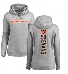 NFL Women's Nike Cincinnati Bengals #50 Jordan Evans Ash Backer Pullover Hoodie