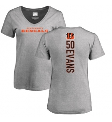 NFL Women's Nike Cincinnati Bengals #50 Jordan Evans Ash Backer V-Neck T-Shirt