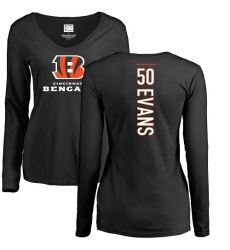NFL Women's Nike Cincinnati Bengals #50 Jordan Evans Black Backer Long Sleeve T-Shirt