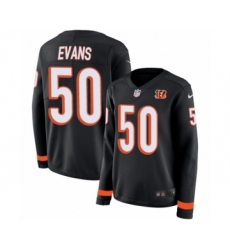 Women's Nike Cincinnati Bengals #50 Jordan Evans Limited Black Therma Long Sleeve NFL Jersey