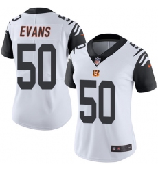 Women's Nike Cincinnati Bengals #50 Jordan Evans Limited White Rush Vapor Untouchable NFL Jersey