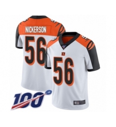 Men's Cincinnati Bengals #56 Hardy Nickerson White Vapor Untouchable Limited Player 100th Season Football Jersey