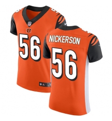 Men's Nike Cincinnati Bengals #56 Hardy Nickerson Orange Alternate Vapor Untouchable Elite Player NFL Jersey
